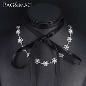 Pag&Mag The Latest Design Lovely Silver Flower Shape Chain Comfortable Natural Pearl Necklace For Women Banquet Or Gifts