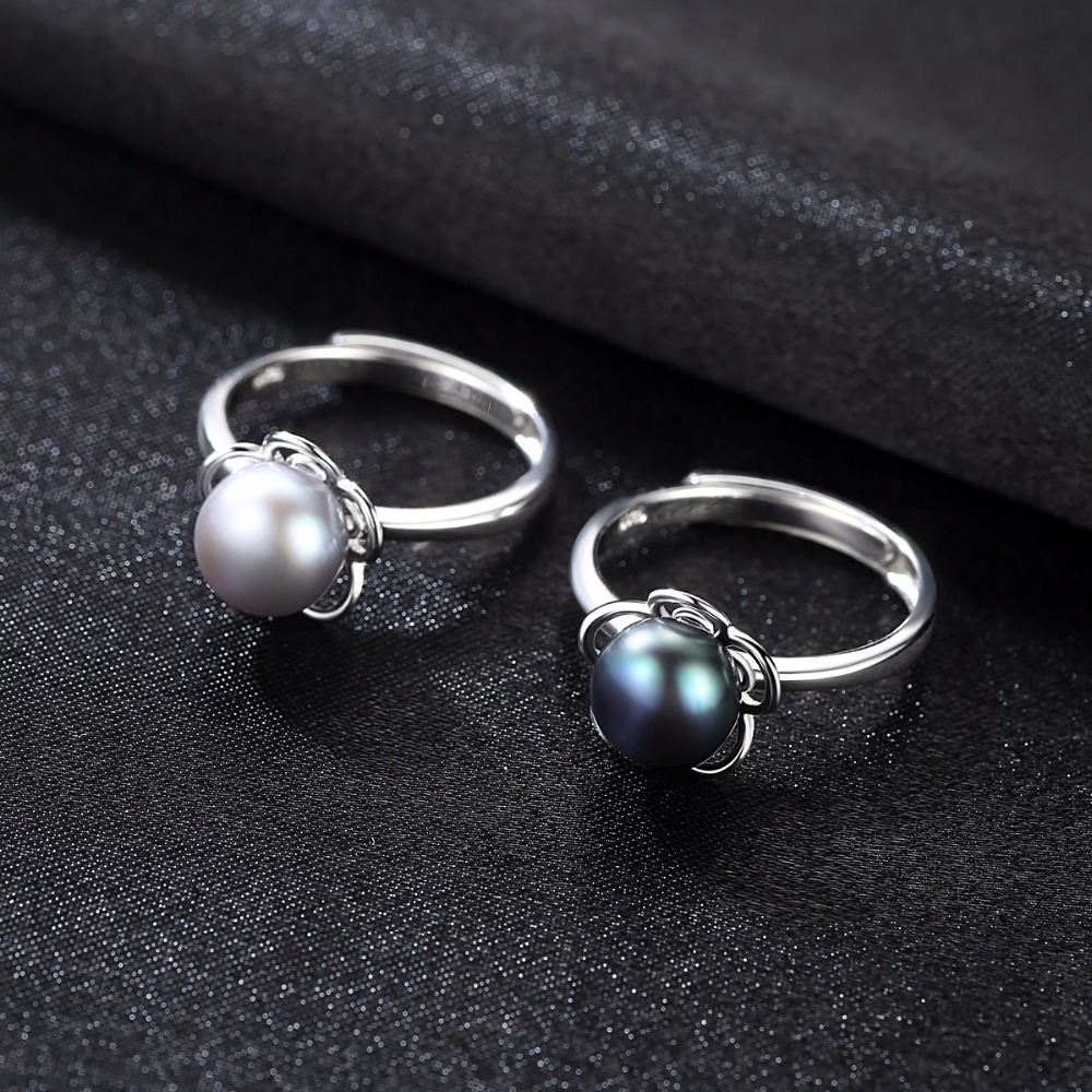 PAG&MAG New Arrivals Fancy Silver Rose Flower Design Ring Mounting Freshwater Pearl Jewelry for Women Engagement Gift