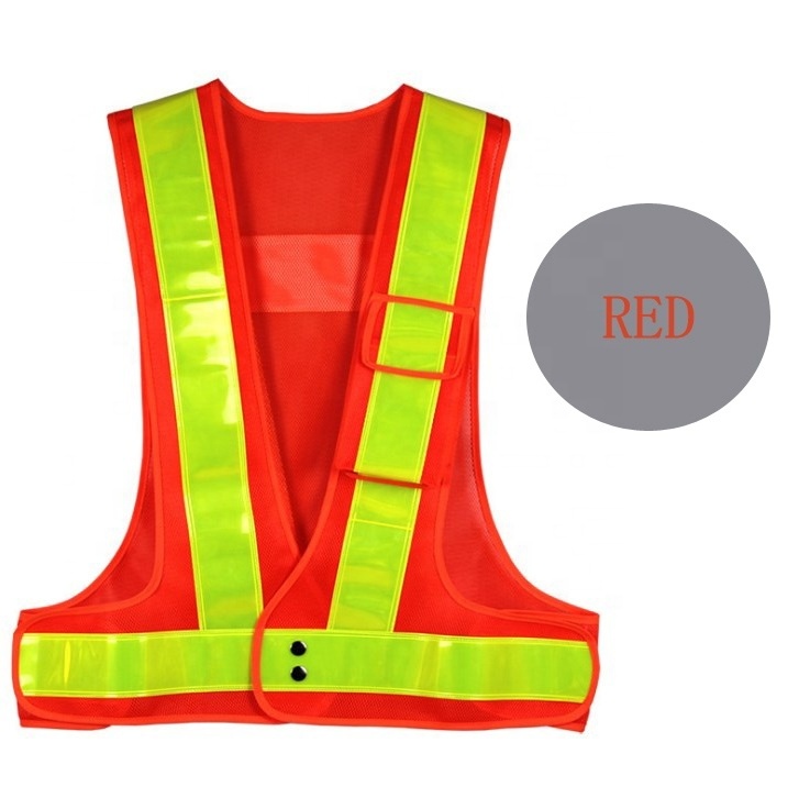 Bright Neon Color Reflective Safety Vest Custom Vests Waistcoats Safety With Reflective Strips