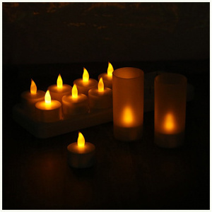 Battery-Powered Flameless Flickering Led Candle Yellow Light