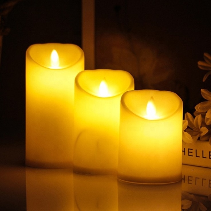 Battery-Powered Flameless Flickering Led Candle Yellow Light