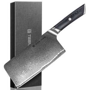 New Design 67 Layers Blade Chopper Knife 7 Inch Damascus Steel Chinese Meat Cleaver Kitchen Knife