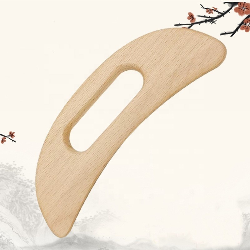 Hot-selling Moon Shaped Wooden Gua Sha Tools Professional Lymphatic Drainage Scraping Board  Wood Therapy Massage Tools