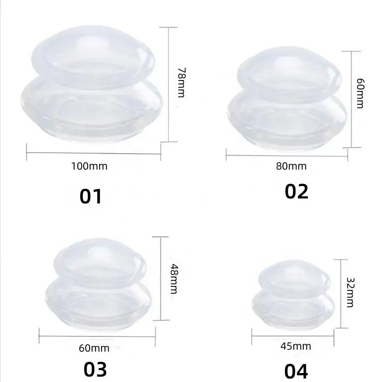 Professional Home Use Cupping Therapy Massager Set 100mm-45mm Vacuum Suction Silicone Body OPP Bag Massage Face Back Shoulder