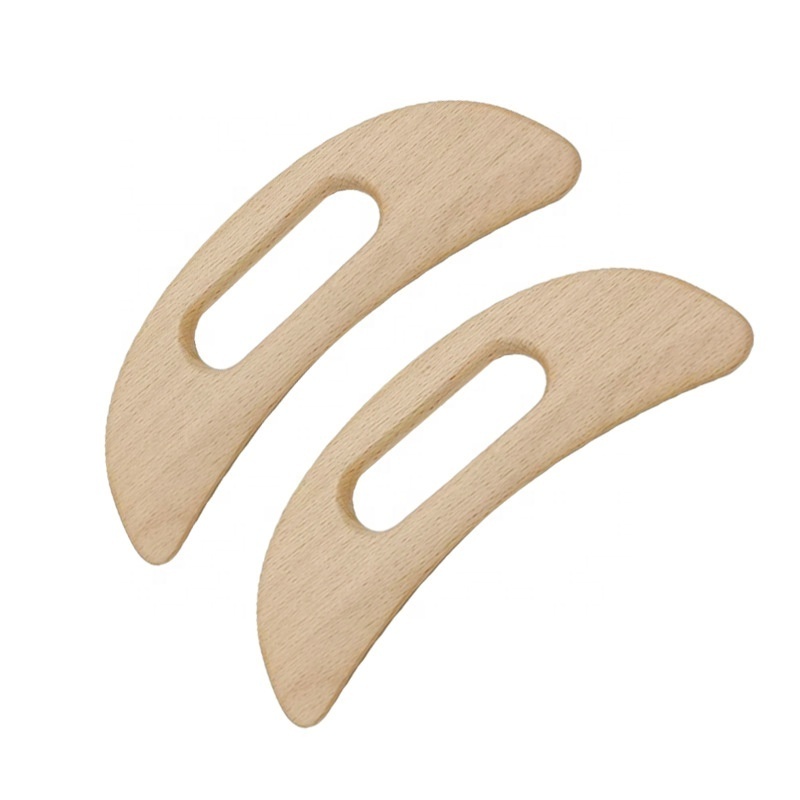 Hot-selling Moon Shaped Wooden Gua Sha Tools Professional Lymphatic Drainage Scraping Board  Wood Therapy Massage Tools