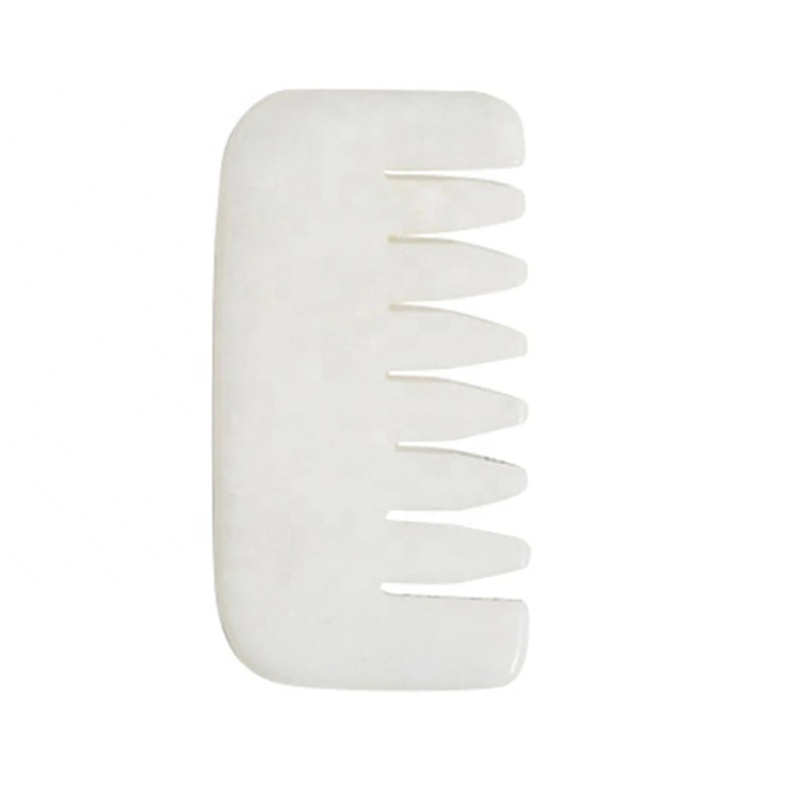 White Jade Handheld Body Massager Gua Sha Scraping Massage Tool for Face and Body for Scalp Comb and Guasha Comb Stone Therapy