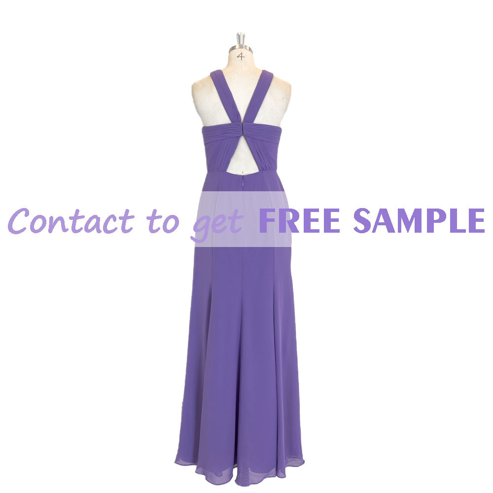 TEENYEE Elegant Cocktail Halter Greek dubai Evening Arabic plus Size Womens Dresses Purple Bridesmaids lady Dress