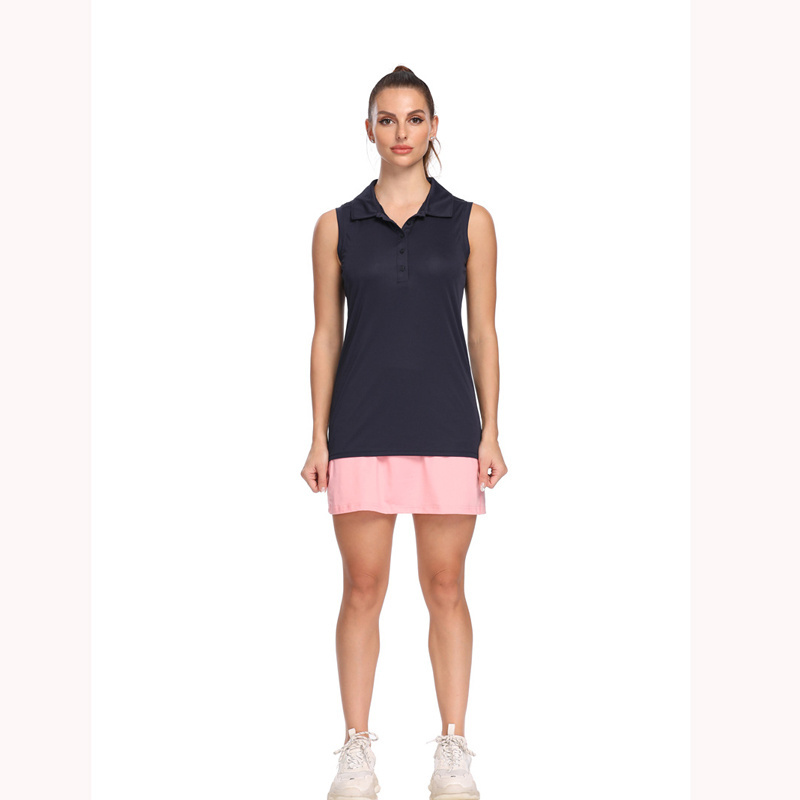 LastFor1 Womens Sleeveless Polo Golf Shirts Quick Dry 50+ UV Protection V Neck with Collar Lightweight Tennis Tank Tops