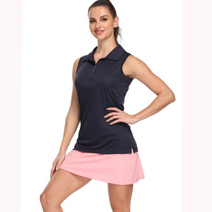 LastFor1 Womens Sleeveless Polo Golf Shirts Quick Dry 50+ UV Protection V Neck with Collar Lightweight Tennis Tank Tops