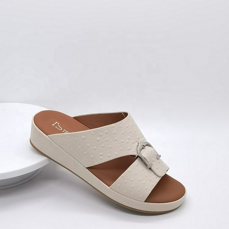 Professional Manufacturer Softness Hand Made Stitching Gulf Style Casual Comfort Footwear Arab Slipper Sandals For Man