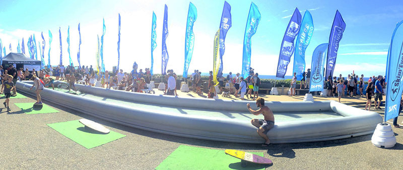 Large inflatable skimpool inflatable pool for skimboard sports