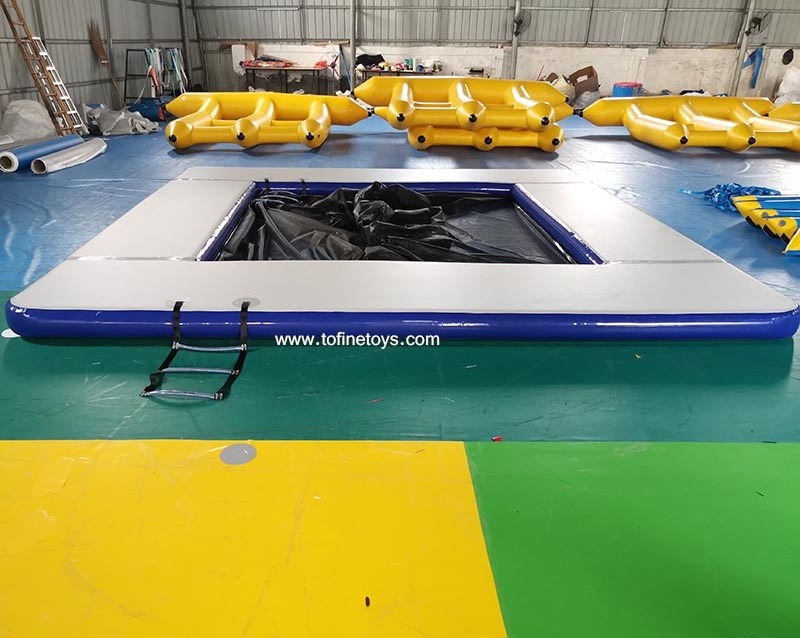 5x5 Meter Inflatable Floating Ocean Sea Swimming Pool / Protective Anti Jellyfish Pool With Netting Enclosure For Yacht