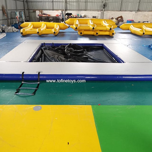 5x5 Meter Inflatable Floating Ocean Sea Swimming Pool / Protective Anti Jellyfish Pool With Netting Enclosure For Yacht