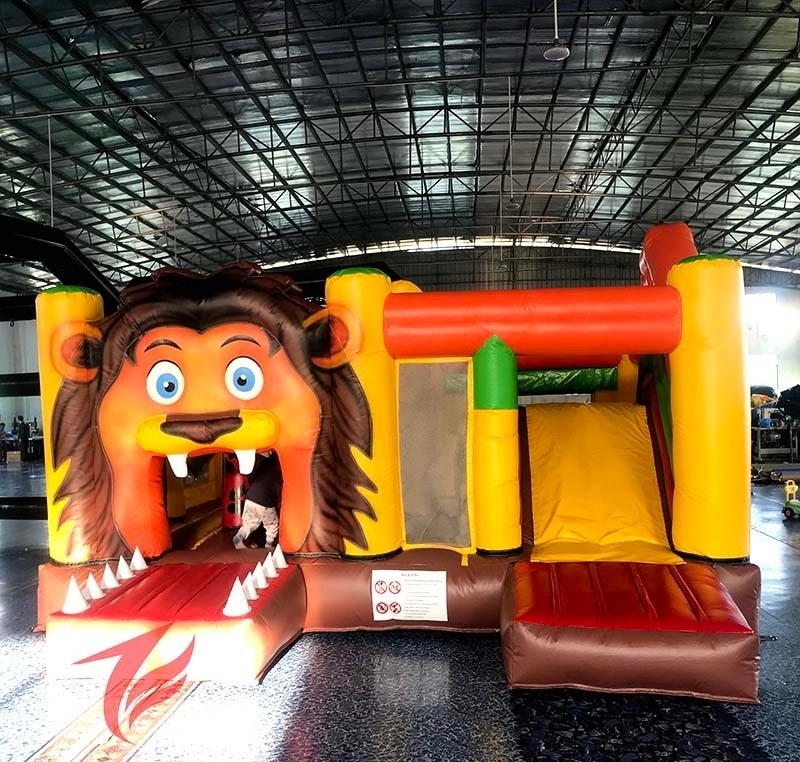 Giant lion king bouncer house inflatable bouncy castle with slide