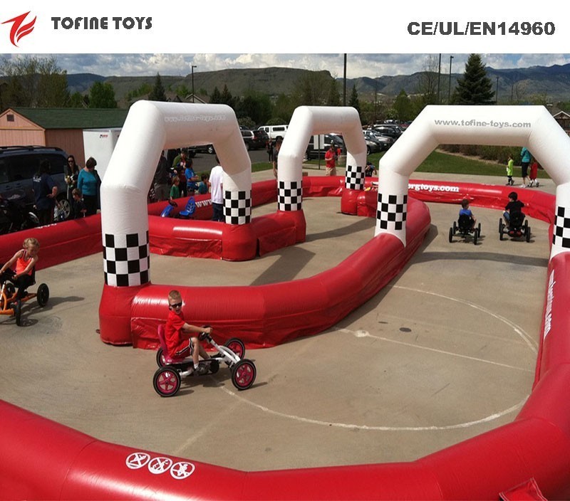 outdoor sport games inflatable car race course track