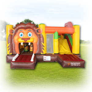 Giant lion king bouncer house inflatable bouncy castle with slide