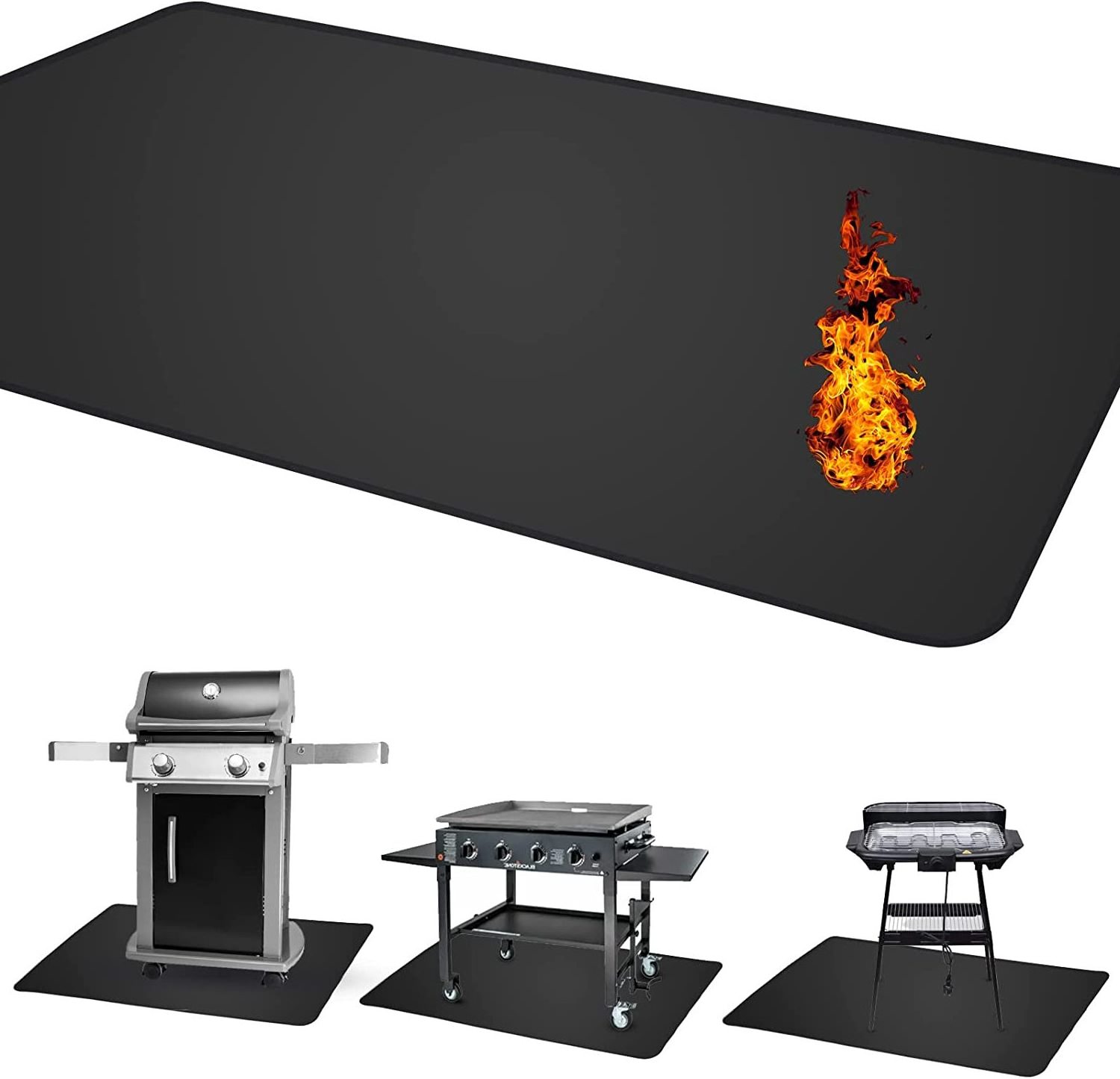 Heat Resistant Retardant Silicone stove fire mat for Outdoor Grill, Charcoal, Gas Grills, Smokers, BBQ