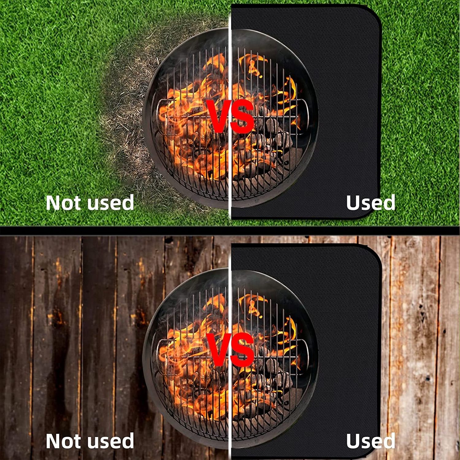 Heat Resistant Retardant Silicone stove fire mat for Outdoor Grill, Charcoal, Gas Grills, Smokers, BBQ