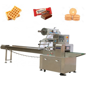 High Speed Horizontal Small Flow Wrapping Machine For Chocolate Food Grade Rotary Type Hard Candy Energy Bar Pillow Flow Wrapper