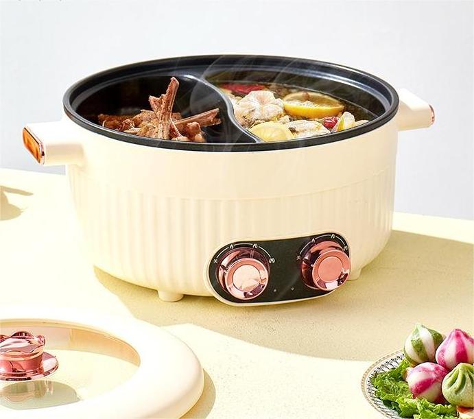 OEM factory wholesale price Large multi cooker non stick electric hot pot double flavor electric caldron cooking pot