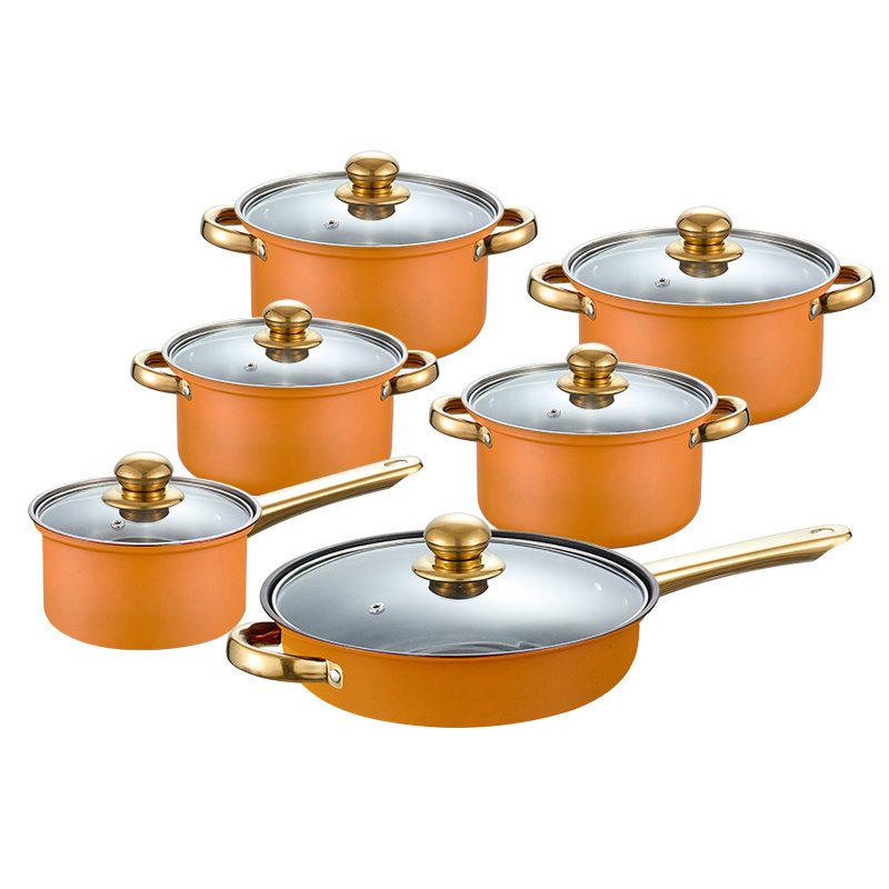 Wholesale hot selling non-stick stainless steel pots and pans kitchen induction cooking pot soup milk pot cookware sets