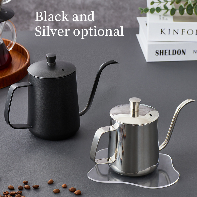 Factory 350ml 600ml Hand Drip Kettle Coffee Pot Pour Over 304 Stainless Steel Tea Coffee Kettle Gooseneck coffee maker set