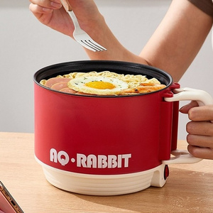 Mini Fast Food Non Stick Electric Cooking Pot Student Small Hot Pot Multifunctional Instant Lazy Noodles Pot With Phone Holder