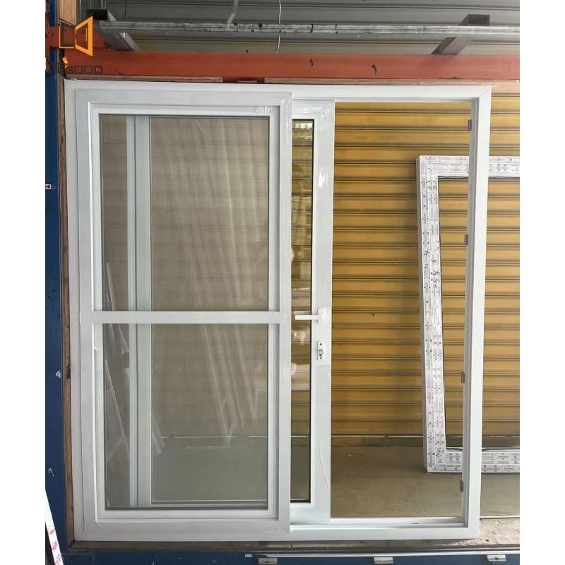 Factory price exterior white pvc patio sliding door with mosquito net