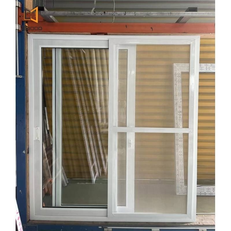 Factory price exterior white pvc patio sliding door with mosquito net