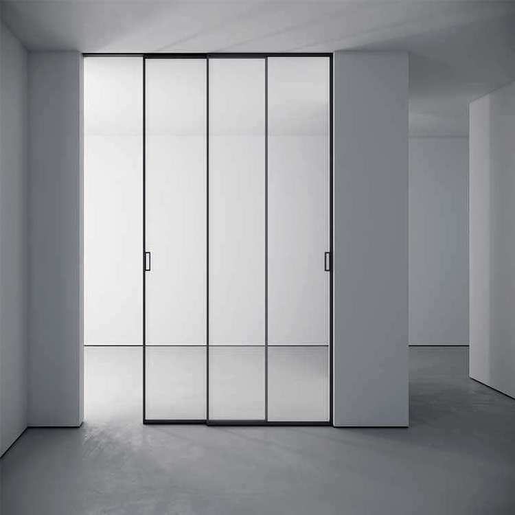 Outside Low E  Glass Sliding Doors with Lock Security 3 Panel Soundproof  Sliding Door