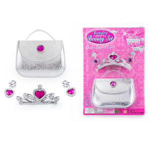 Tego Toy Hot Selling High Quality Girl Pretend Play Princess Crown And Handbag Dress Up Beauty Play Set For Kids Girl