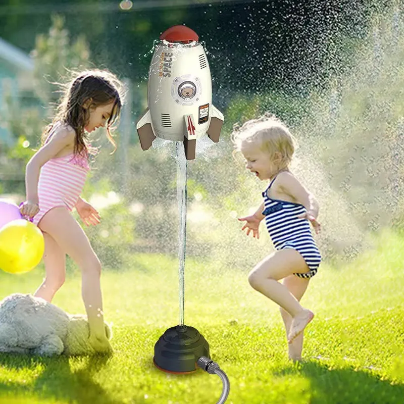 Kids summer toys garden rocket launcher water spray spinning outdoor pool water toy play cool family interaction party game