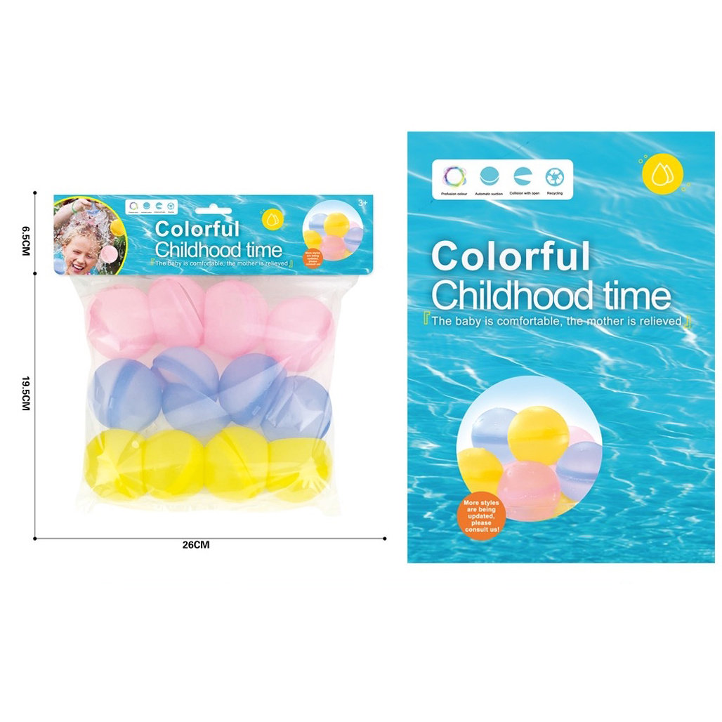 Summer toys for kids outdoor water game reusable quick fill silicone happy water bomb balloon splash ball baby bath toy ball