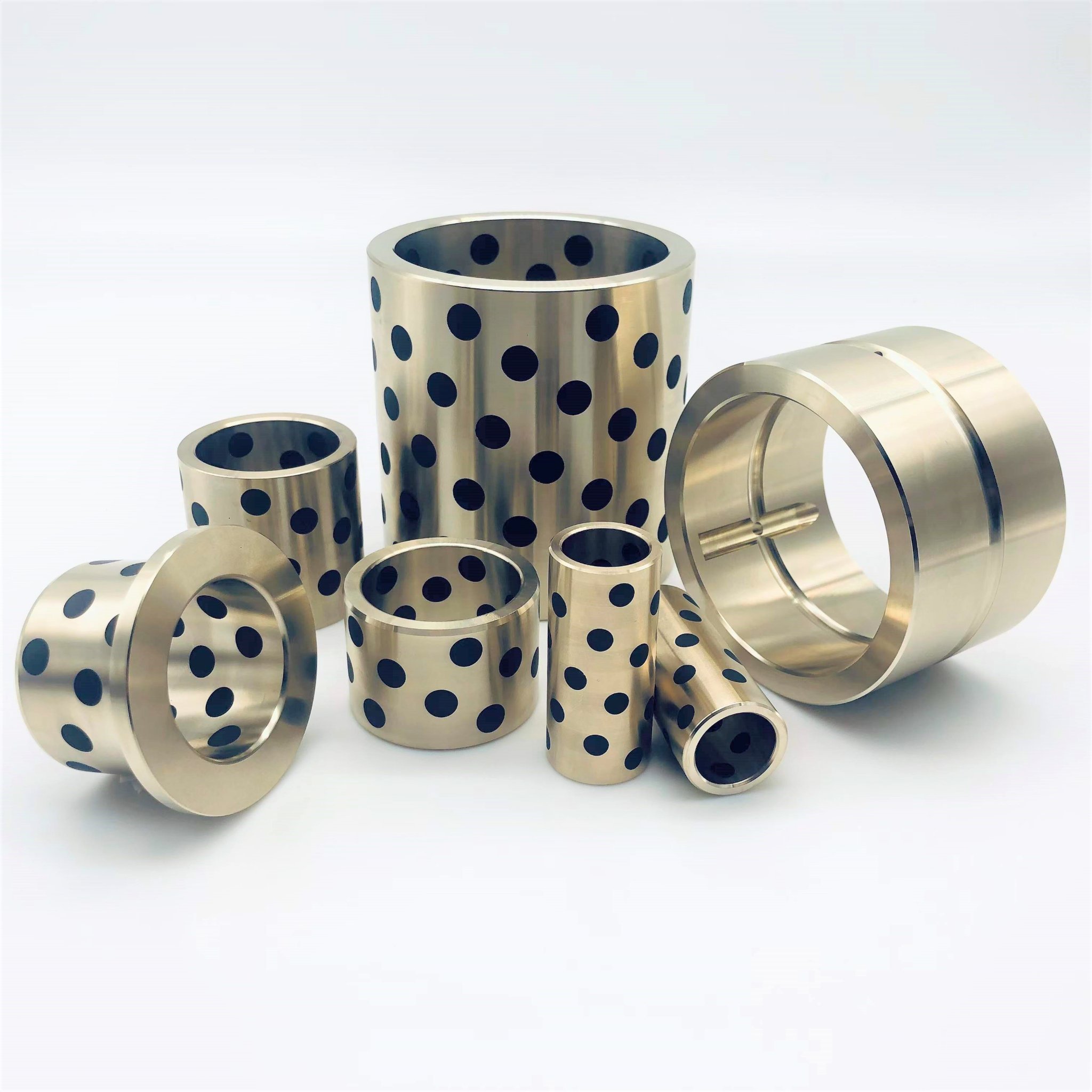 JDB Slide Bearing Bushing Self Lubricating Bronze Graphite Custom OEM CNC Machining Brass Copper Shaft Guide Sleeve Flange Bush