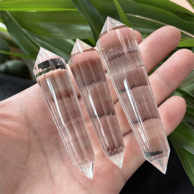 Natural Crystal 24 Sides Vogel Wand Clear Quartz Vogel Double Point