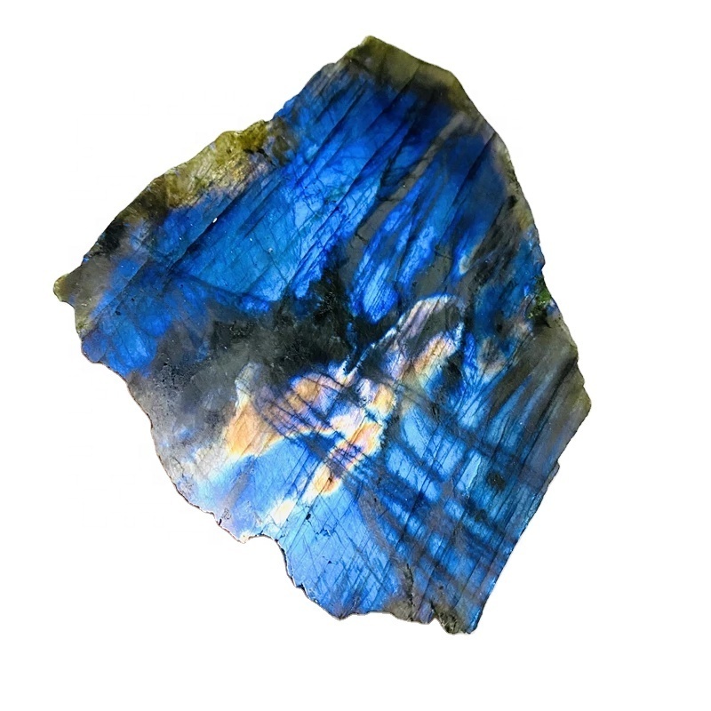 Wholesale natural rough labradorite stone slab raw labradorite gemstone crystal slices