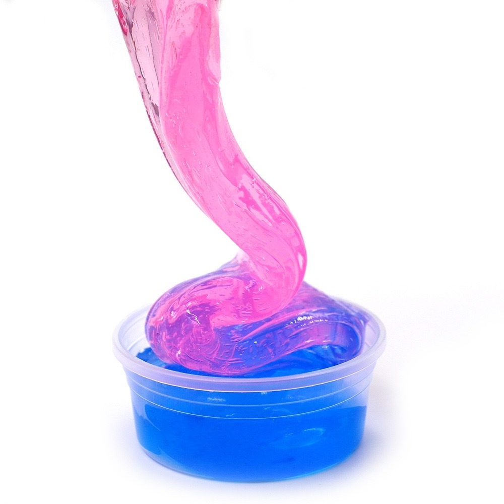 Educational colorful crystal slime mixing color clear crazy slime putty playdough slime