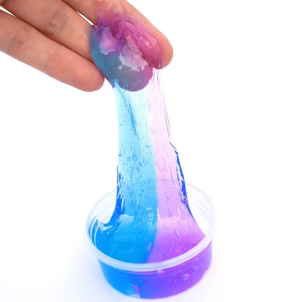 Educational colorful crystal slime mixing color clear crazy slime putty playdough slime