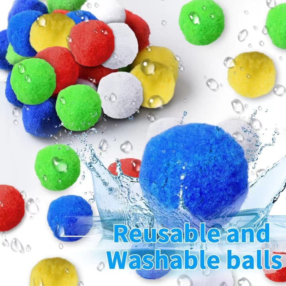 Reusable Cotton washable balls reusable easy rapid refillable reusable water balloon Cotton Splash Soaker Bomb Ball