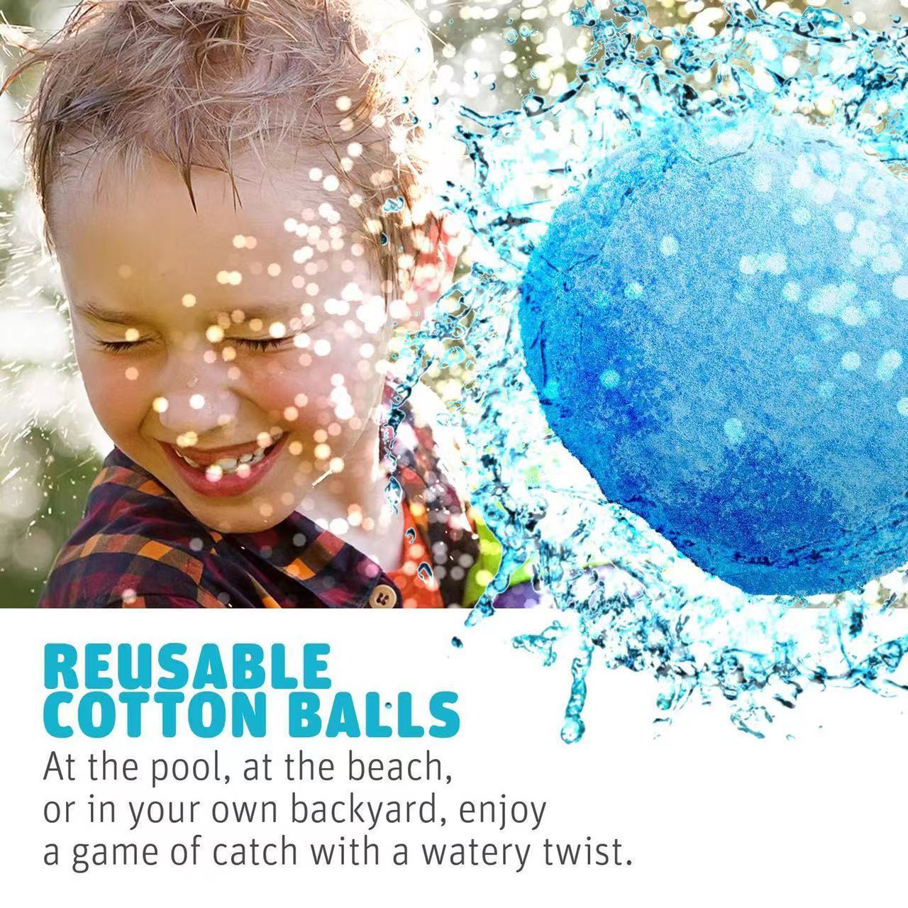 Reusable Cotton washable balls reusable easy rapid refillable reusable water balloon Cotton Splash Soaker Bomb Ball