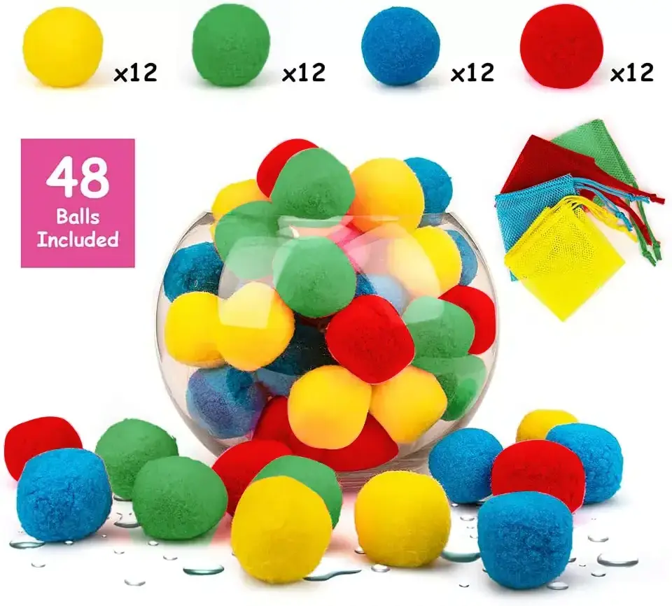 Reusable Cotton Splash Water Balls Toy Cotton Splash Water Balls Absorbent Swimming Pool Cotton Balls Outdoor Summer Beach Pool