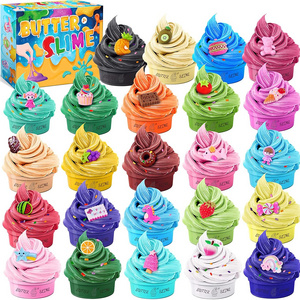 24 Pack Butter Slime Kit for Girls Boys Kids Gifts Scented Fluffy Slime Cute Stuff Party Favor Supplies Toys for Easter