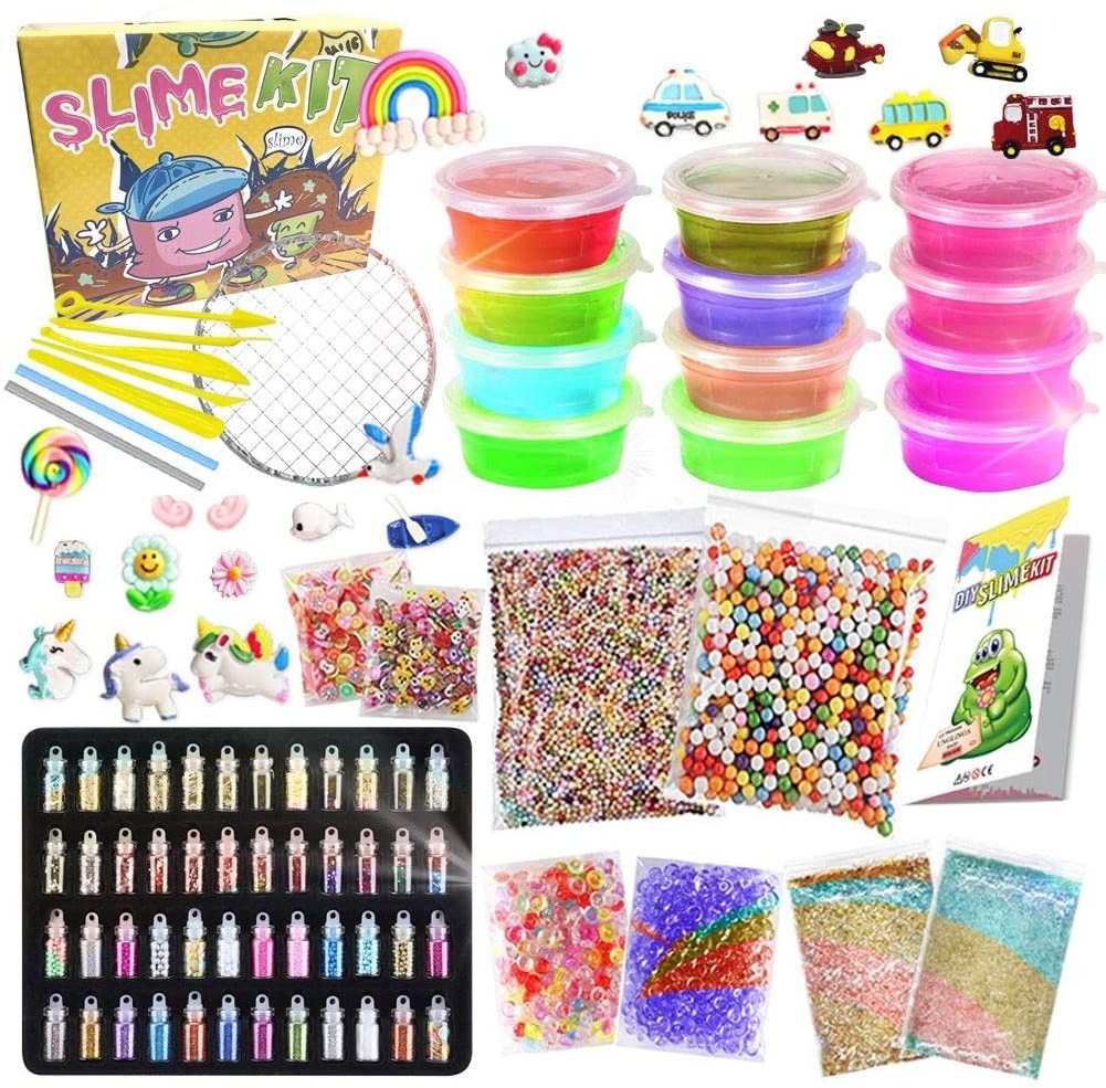 Slime Kit for Girls Boys Kids Arts and Crafts Toys Christmas Birthday Gifts - Unicorn Slime Supplies Stuff Crystal Clear slime