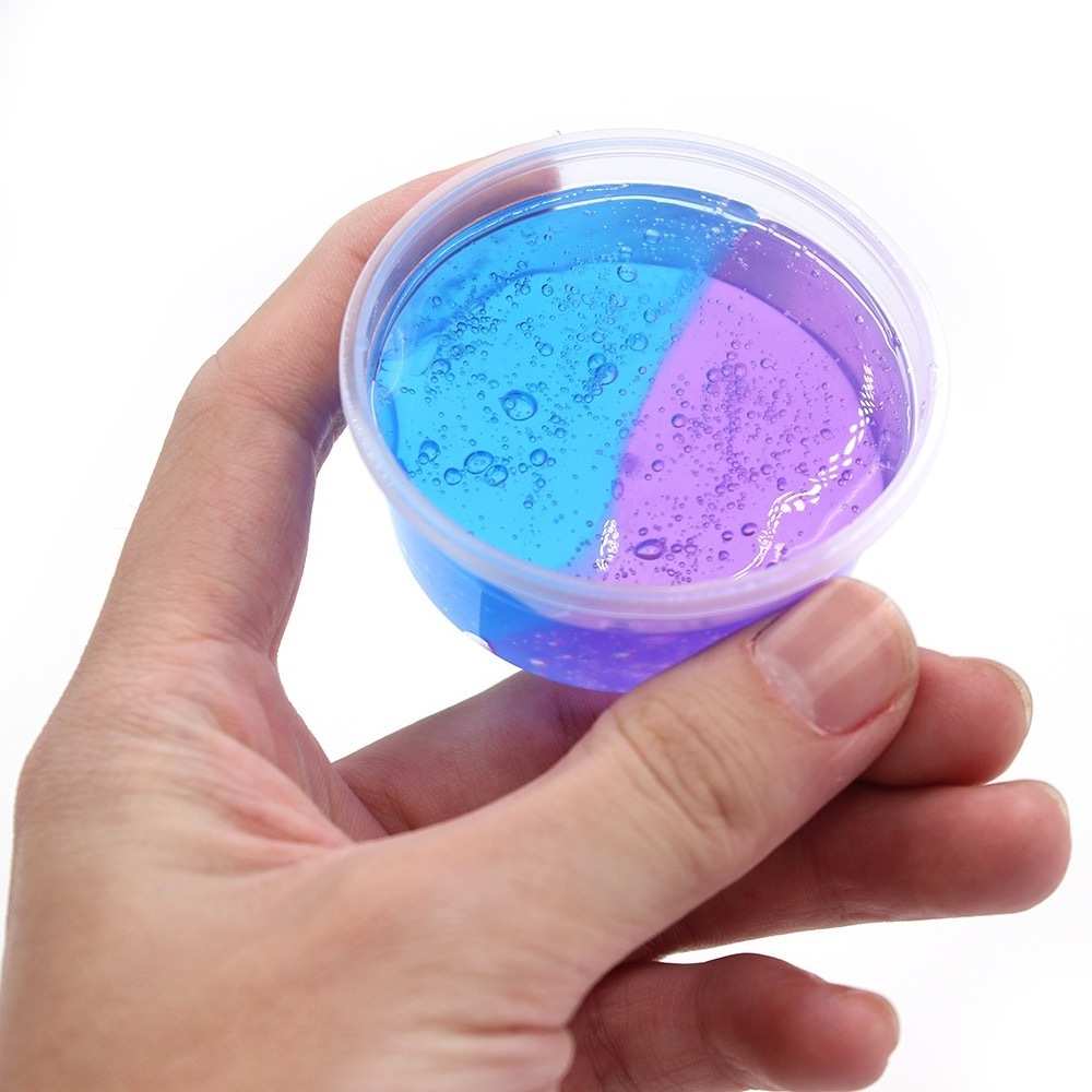 Educational colorful crystal slime mixing color clear crazy slime putty playdough slime