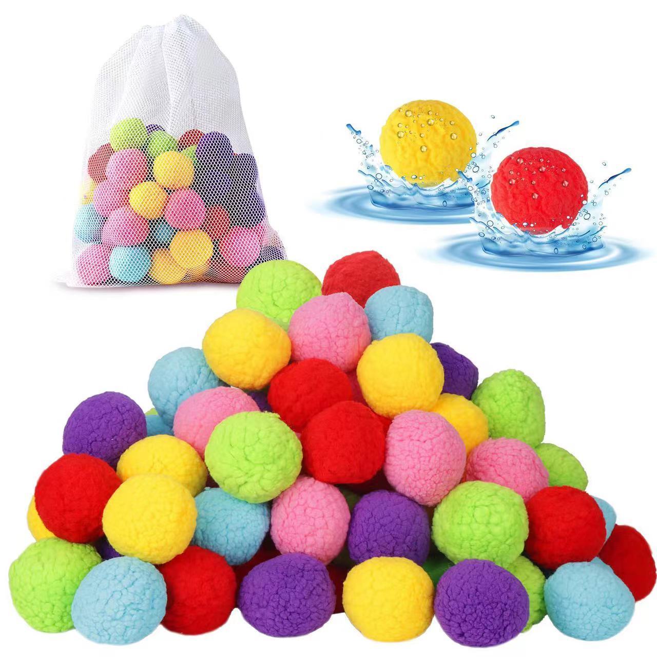 Reusable Cotton washable balls reusable easy rapid refillable reusable water balloon Cotton Splash Soaker Bomb Ball