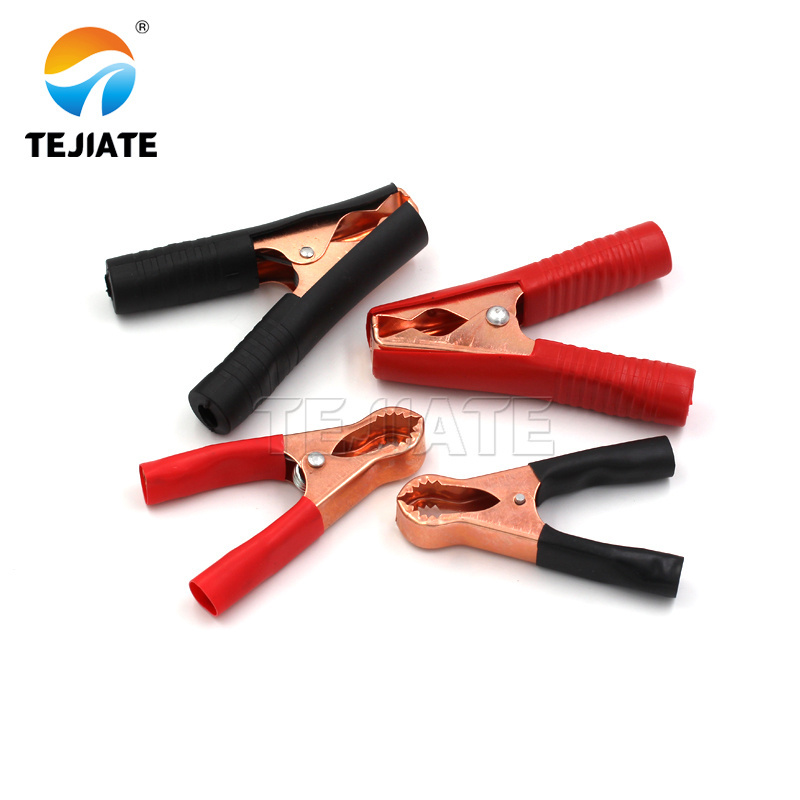 Copper plated alligator clip Test clamp Electric clamp Car battery clamp High current 100A Red Black Alligator clip