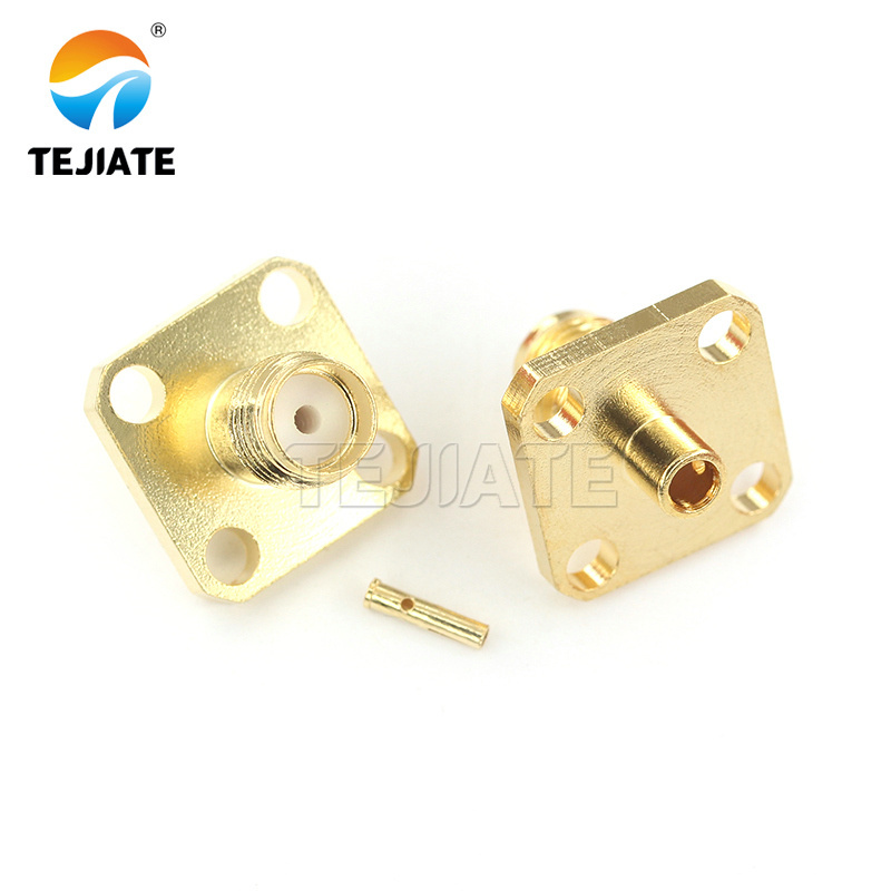 SMA-KFB2 RG405 4 hole flange Industrial Metal Xlr Male Female Solar Wire usb-a gx16 Connector