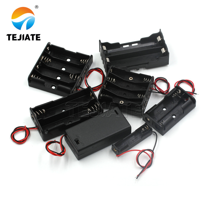 Plastic Black Housing single li-ion holder for 1*1.5V AA battery case ABS battery box AA battery holder with Wire