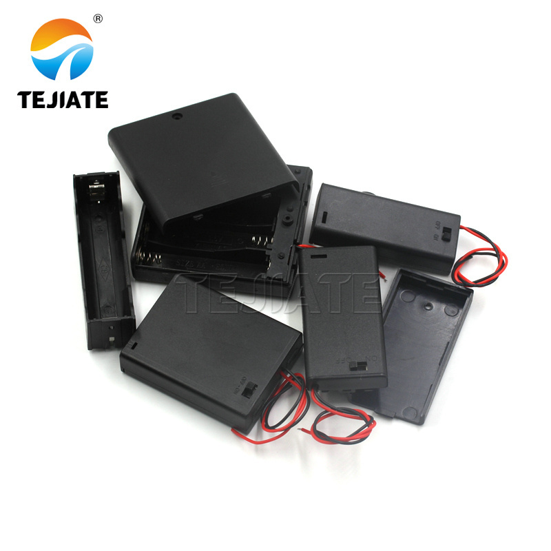 Plastic Black Housing single li-ion holder for 1*1.5V AA battery case ABS battery box AA battery holder with Wire