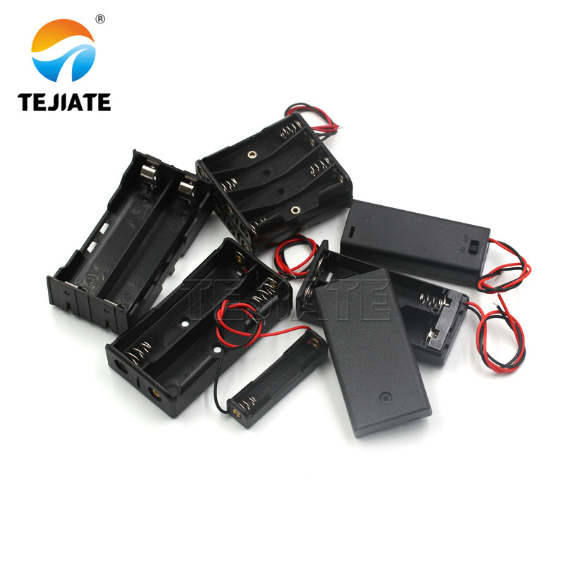 Plastic Black Housing single li-ion holder for 1*1.5V AA battery case ABS battery box AA battery holder with Wire